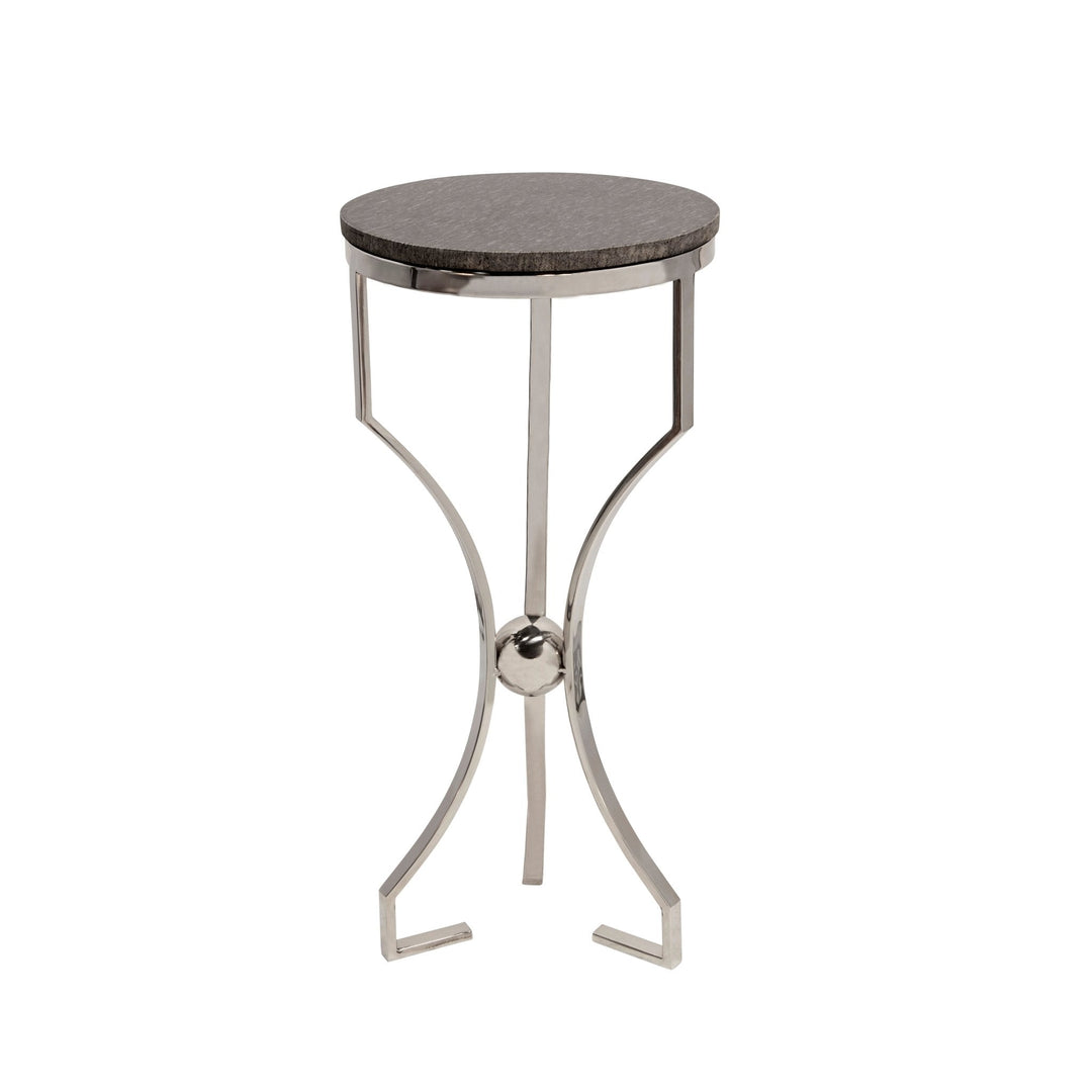 METAL/MARBLE, HOURGLASS SHAPED  LEGS TABLE, SILVER