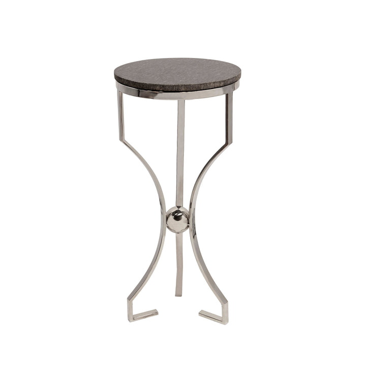 METAL/MARBLE, HOURGLASS SHAPED  LEGS TABLE, SILVER