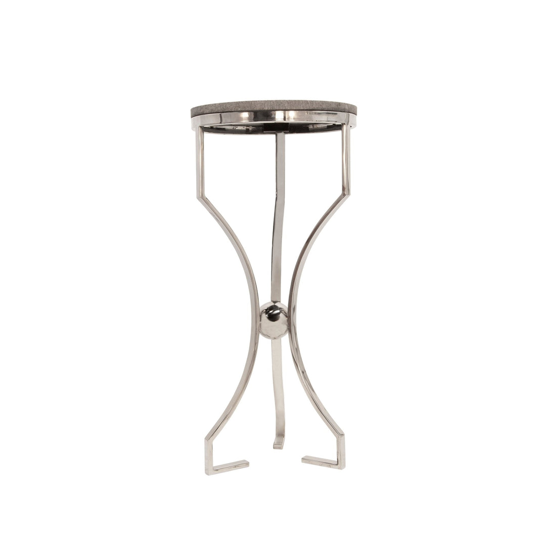 METAL/MARBLE, HOURGLASS SHAPED  LEGS TABLE, SILVER