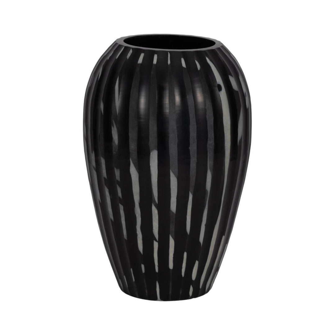 MINERVA BLACK AND WHITE GLASS VASE