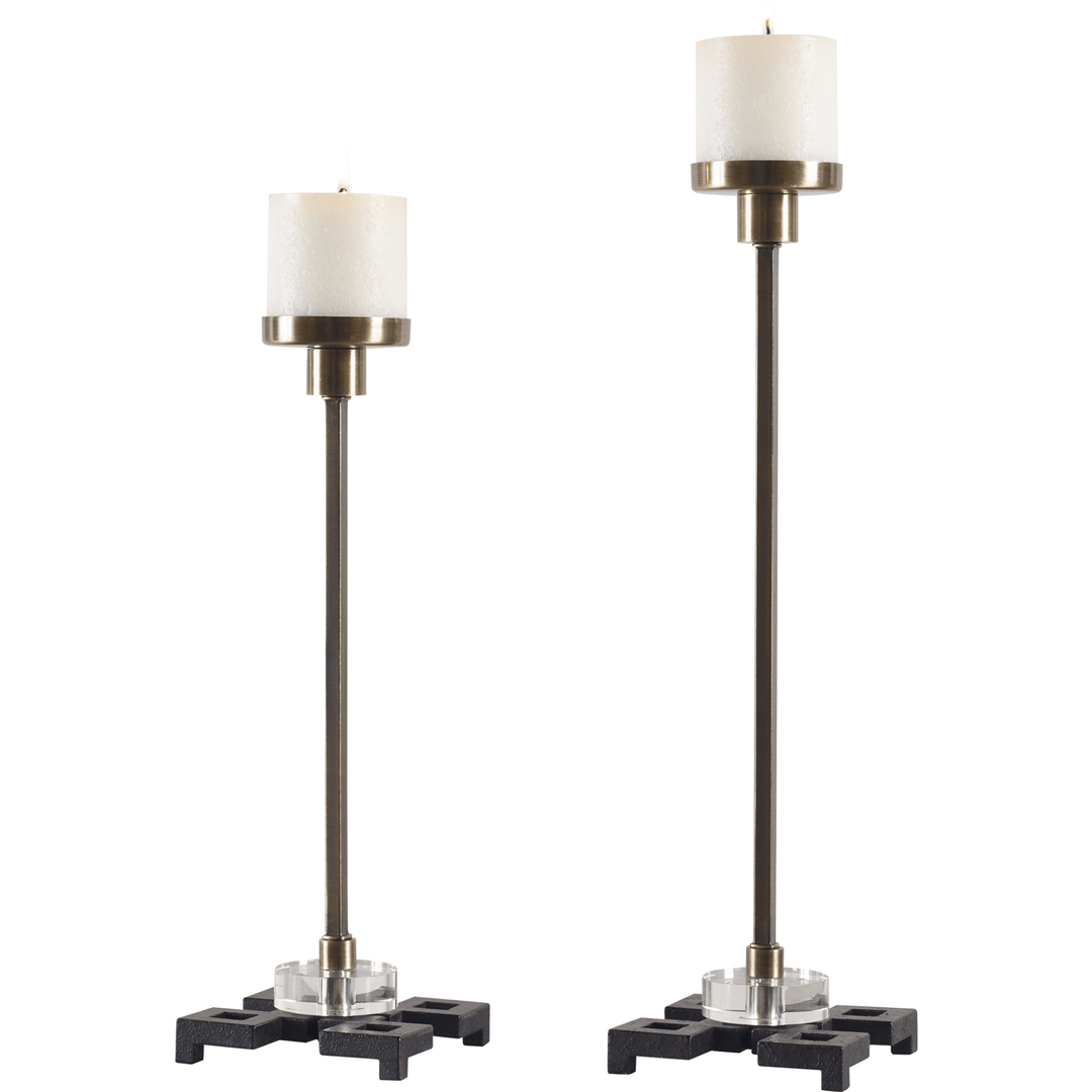 Montag Crystal Candleholders, S/2