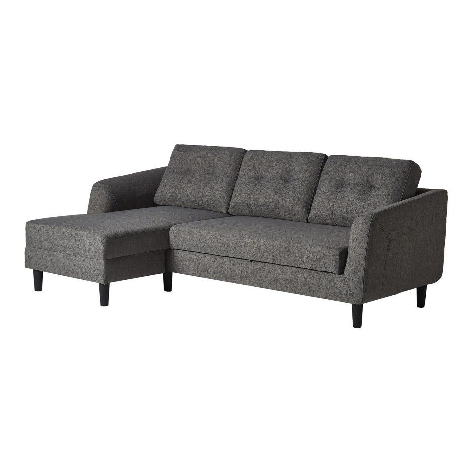 Belagio Sofa Bed With Chaise Charcoal Left