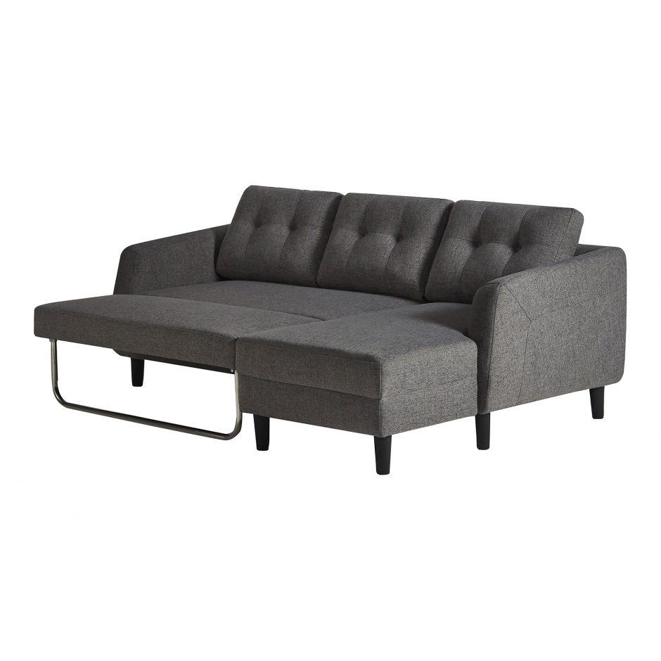 Belagio Sofa Bed With Chaise Charcoal Right