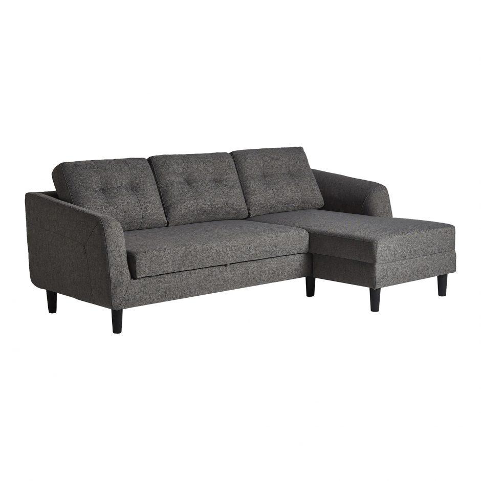 Belagio Sofa Bed With Chaise Charcoal Right