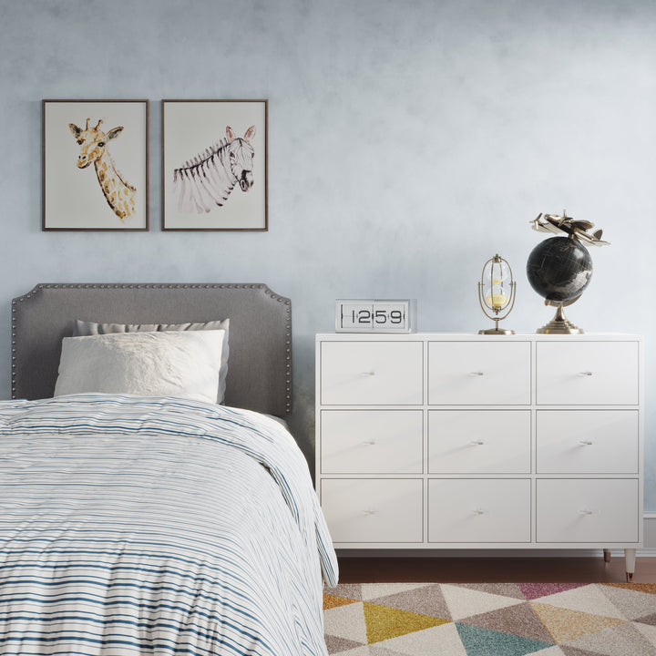 Modern White Nine Drawer Chest