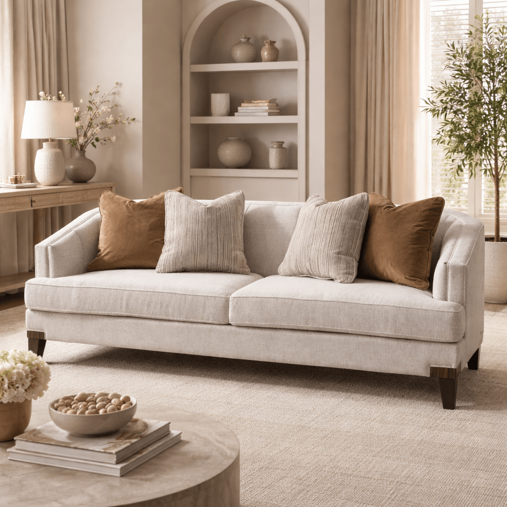 Opaline  White Velevt sofa