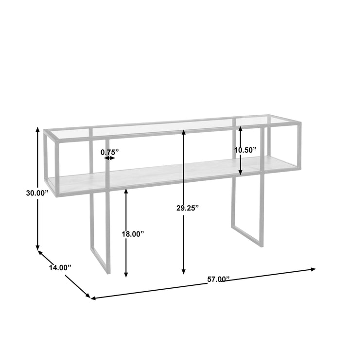 Iron Console Table with Glass Top