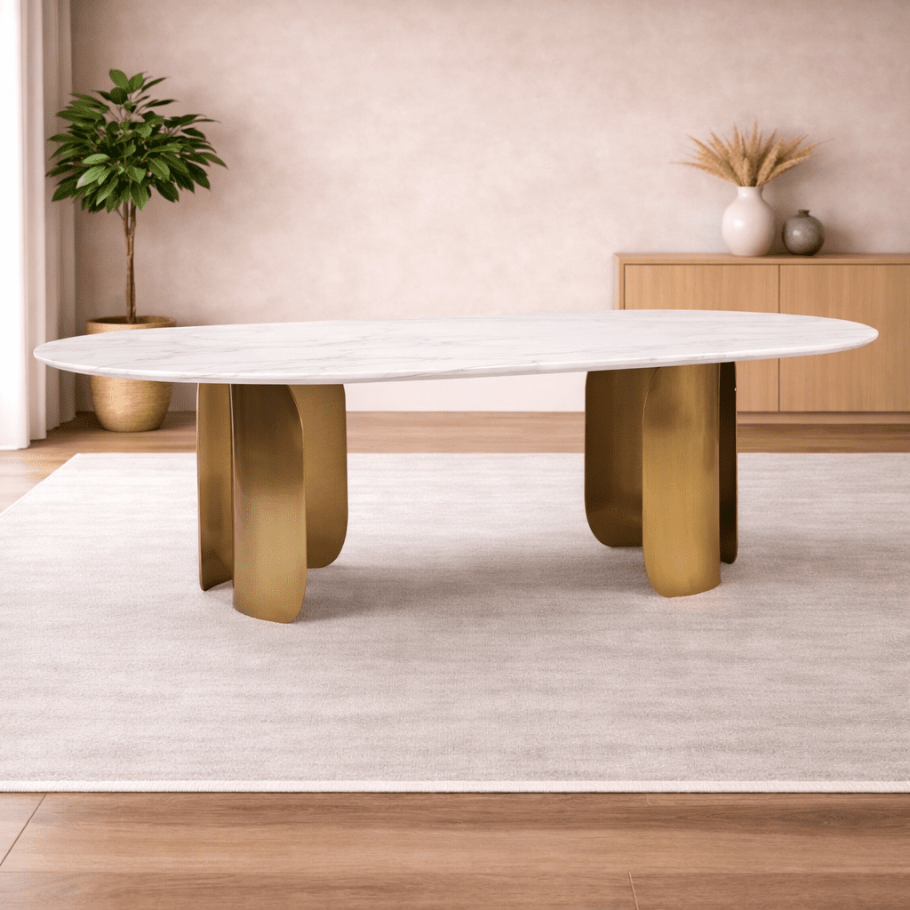 Oval Marble Dining Table -8 Persons