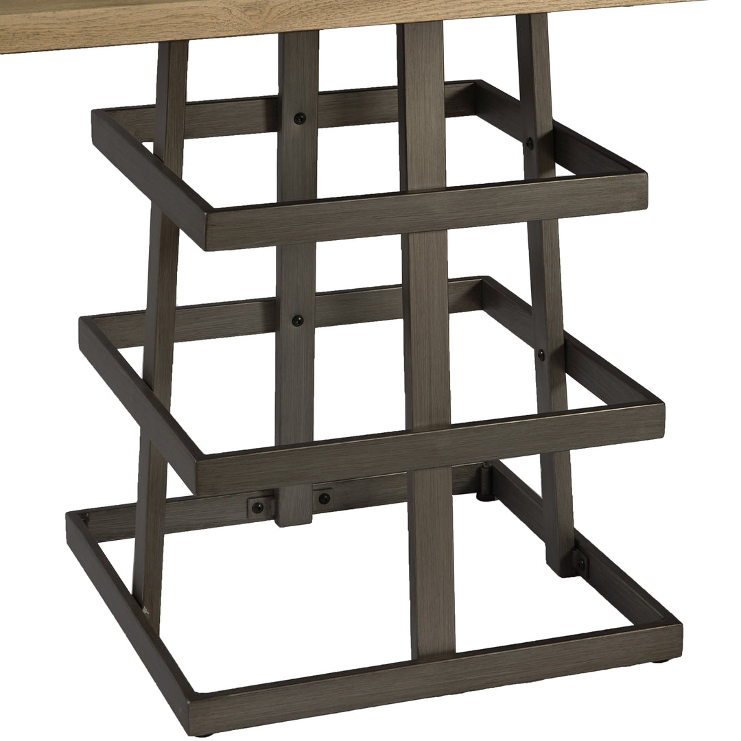 Square Metal Strap Dining Table