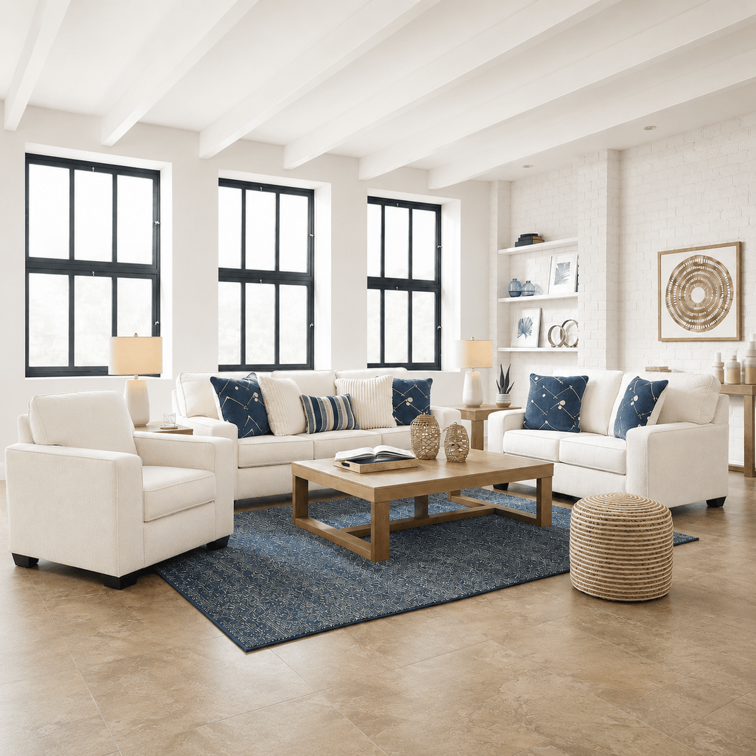 Padova Sofa Set with Free Rug (Sofa, Loveseat, & Chair)