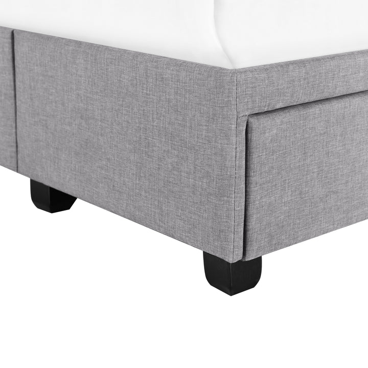 King Tufted Storage Bed - Glacier