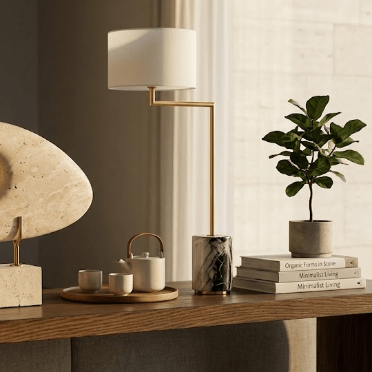 Pivot Floor Lamp - Panda Marble/Brass