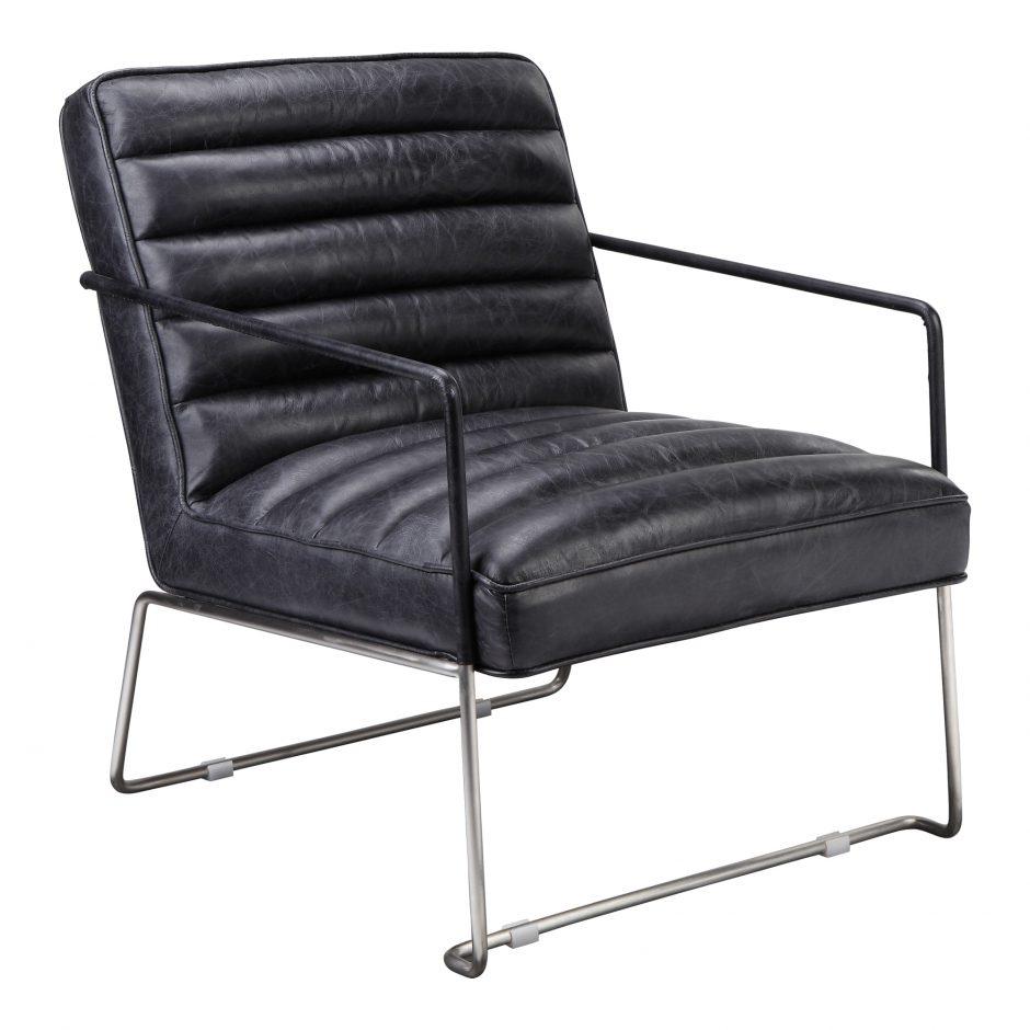 Desmond Club Chair Onyx Black Leather