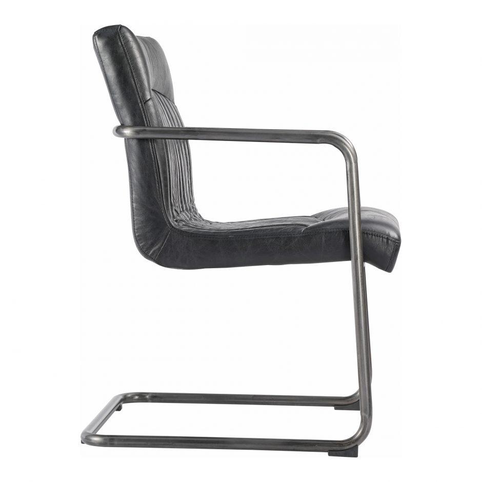 Ansel Arm Chair Onyx Black Leather -M2