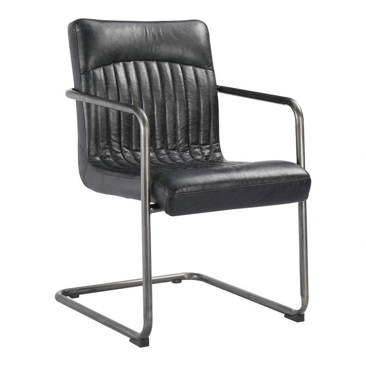 Ansel Arm Chair Onyx Black Leather -M2