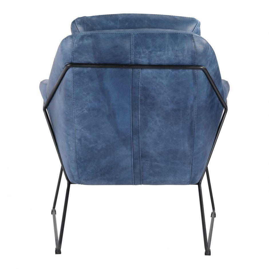 Greer Club Chair Kaiso Blue Leather