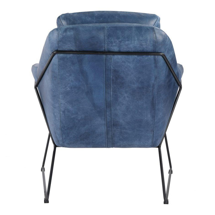 Greer Club Chair Kaiso Blue Leather