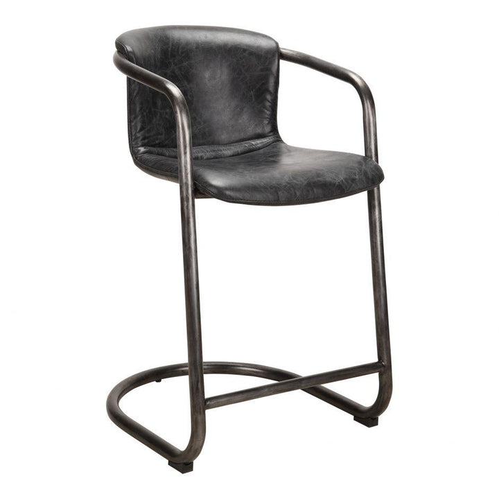 Freeman Counter Stool Onyx Black Leather -M2