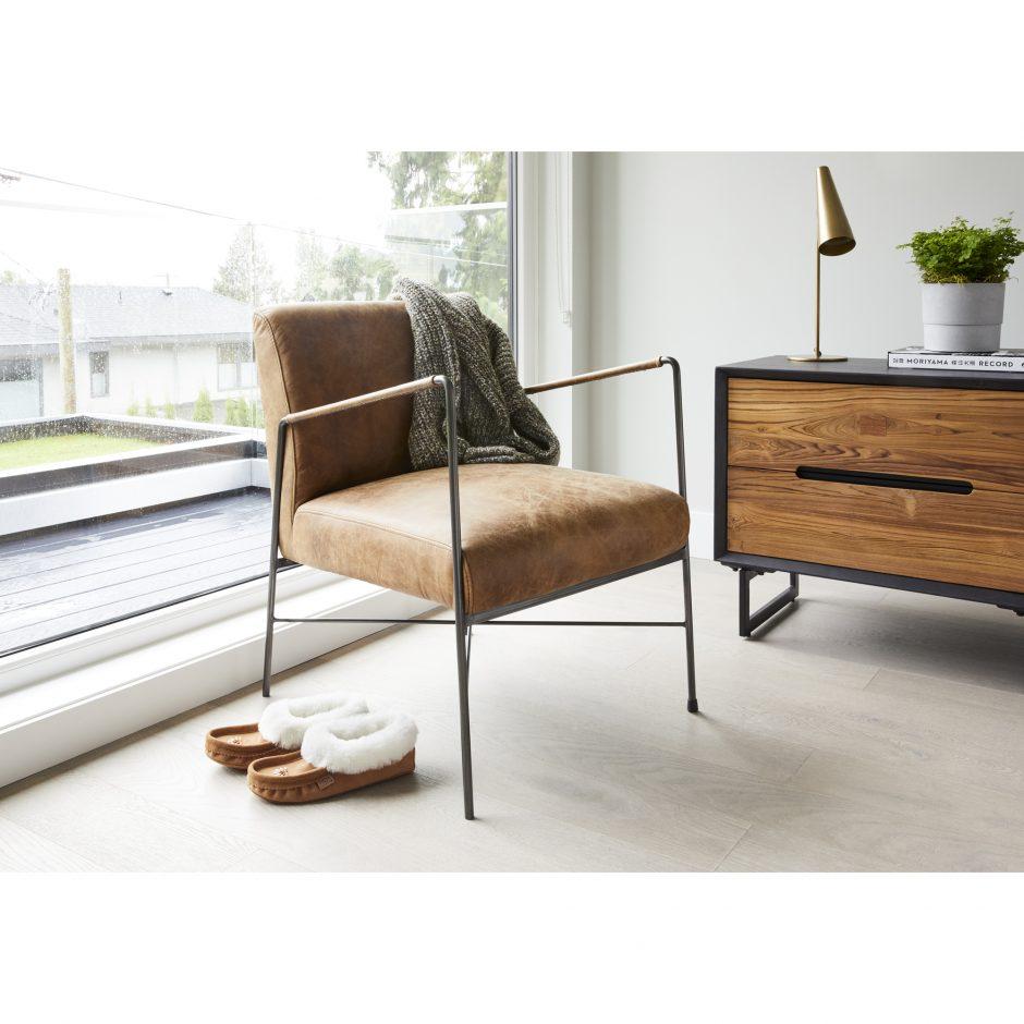 Dagwood Leather Arm Chair Brown