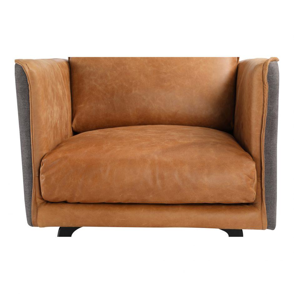 Messina Leather Arm Chair Cognac