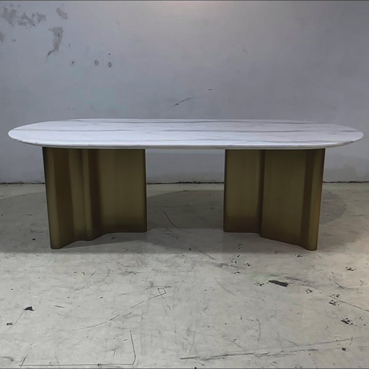 Oval Marble Dining Table -8 Persons