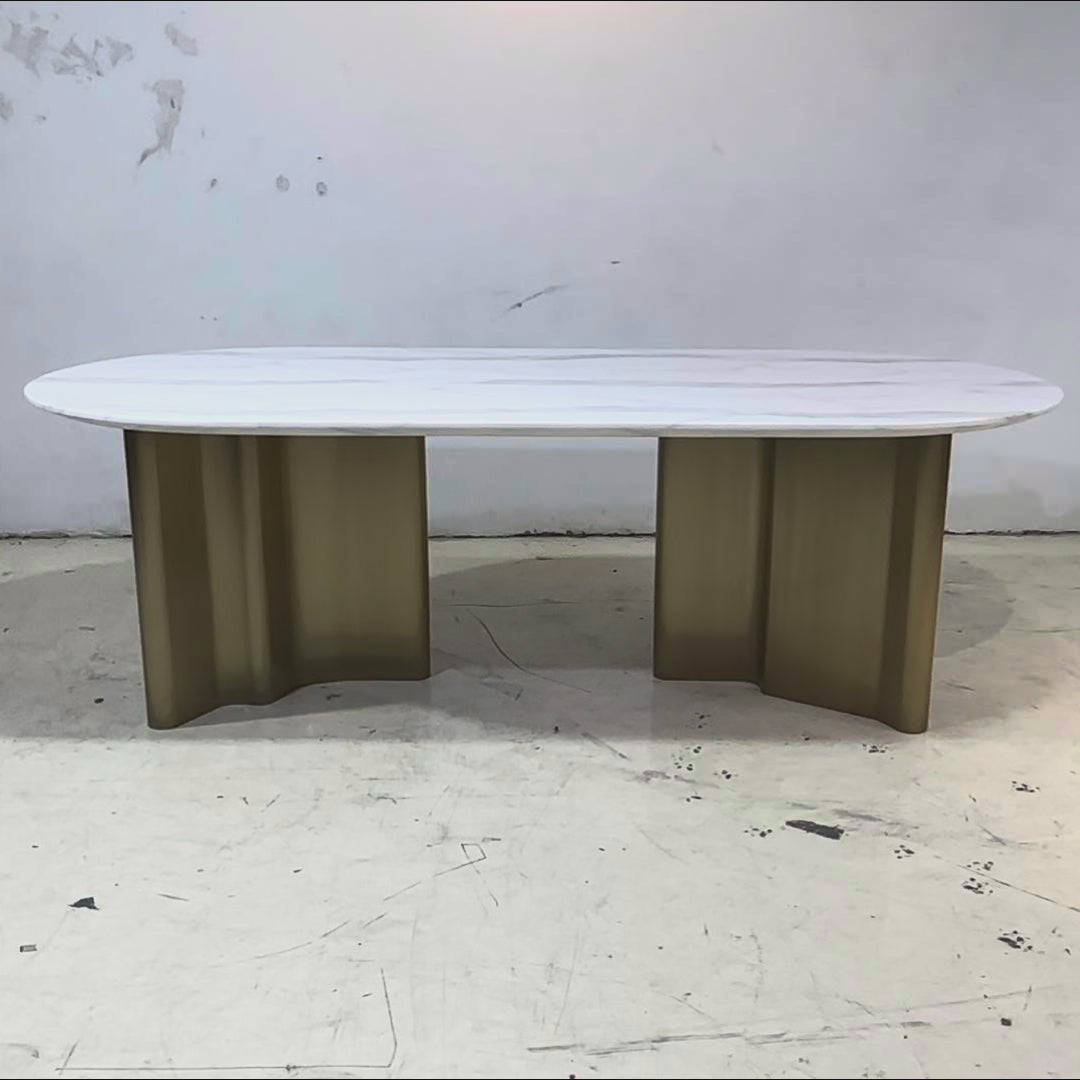 Samuel Oval Marble Dining Table- 8 seater