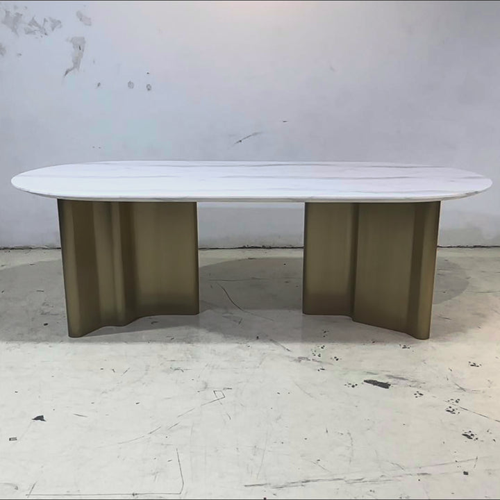Samuel Oval Marble Dining Table- 8 seater