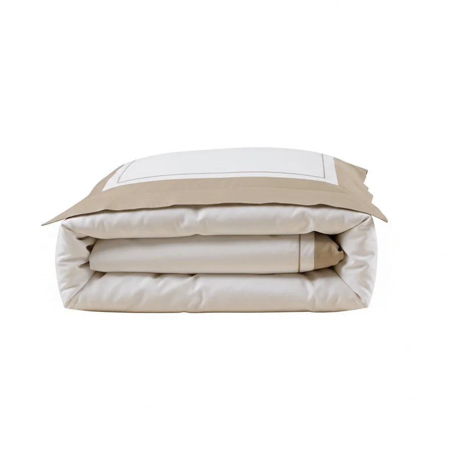 Printed Fabric White & Gold Accents Bedding Set-KING