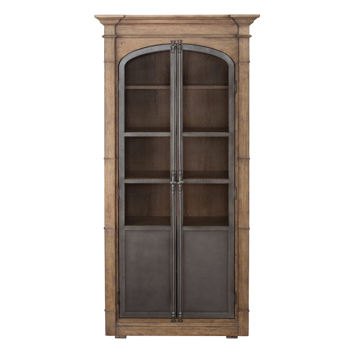 Metal Door Lt  Oak Display Cabinet