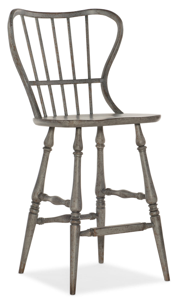 Ciao Bella Spindle Back Bar Stool-Speckled Gray