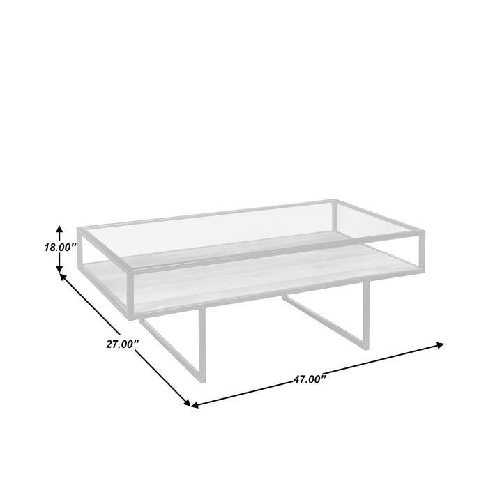 Iron Coffee Table with Glass Top