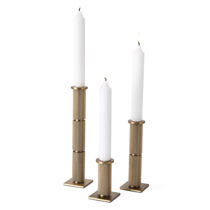 Knurled Taper Candleholders, S/3