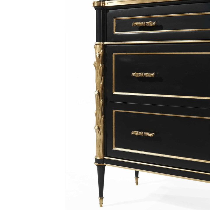 Faux Bois Cabinet, Black/Gold 3 Cartons