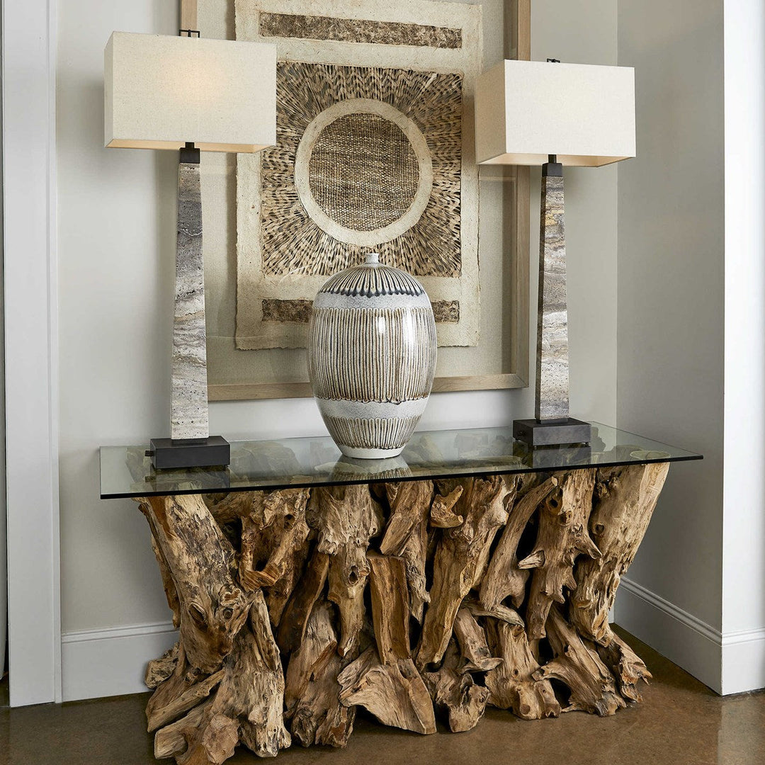 Teak Root Console Table, 2 Cartons