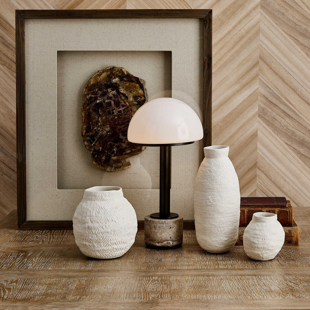 Mushroom Mini Lamp - Gray Travertine