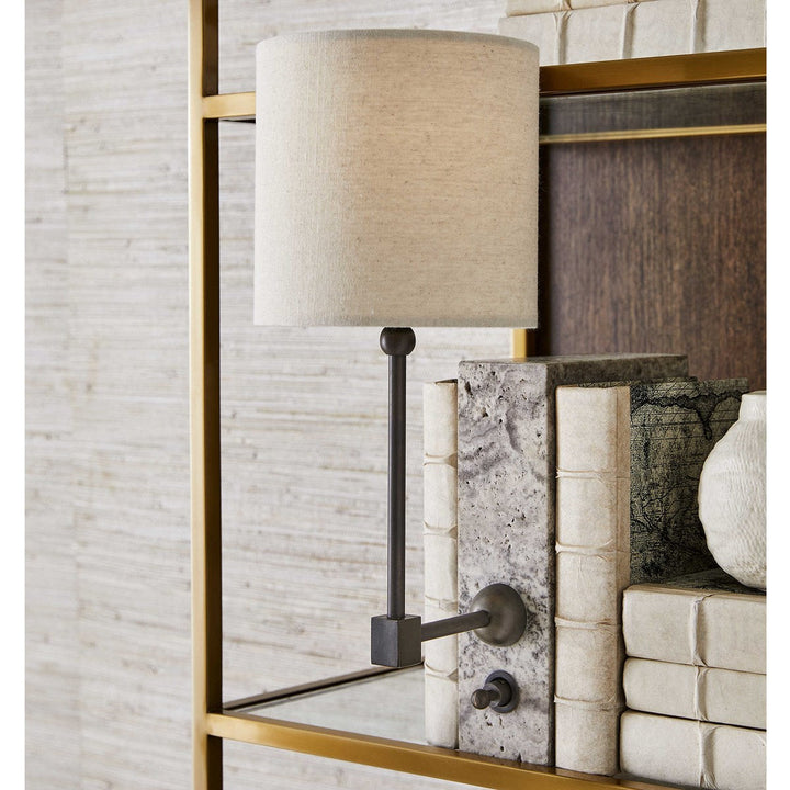 On a Shelf Mini Lamp - Travertine/Bronze