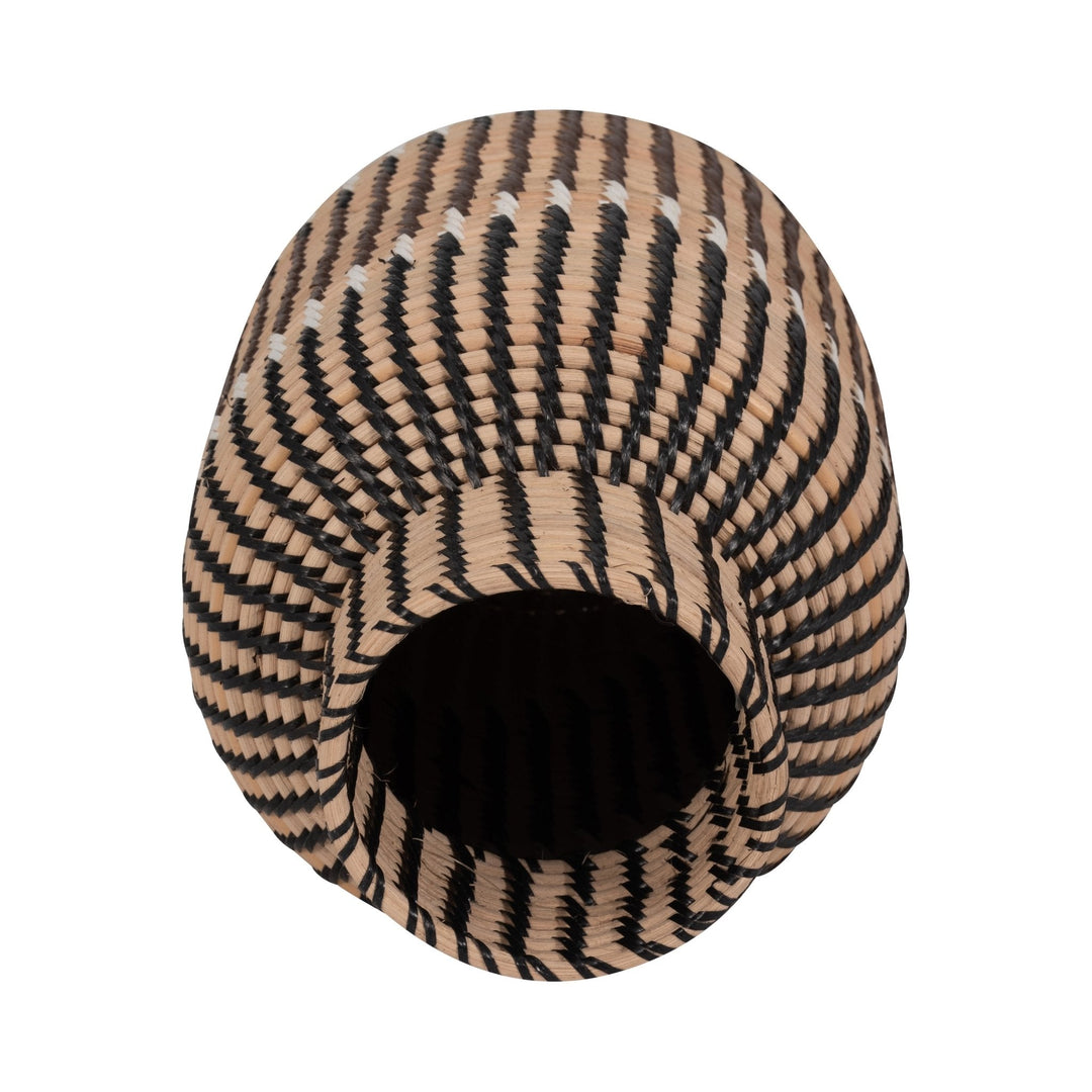 RATTAN, 13"H WOVEN VASE, MULTI