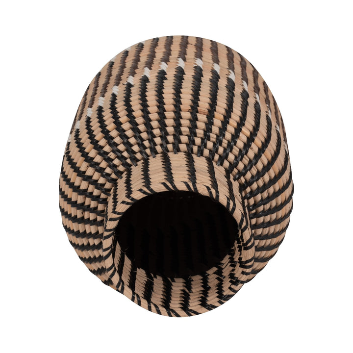 RATTAN, 13"H WOVEN VASE, MULTI
