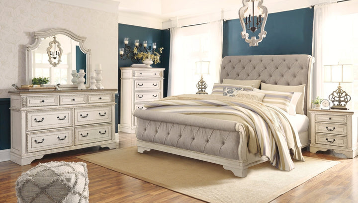 Realyn Bedroom King Sleigh Set with Chest Offer