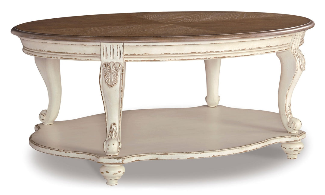 Realyn Oval Table Set With TV Stand