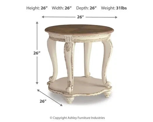 Realyn Oval Table Set With TV Stand