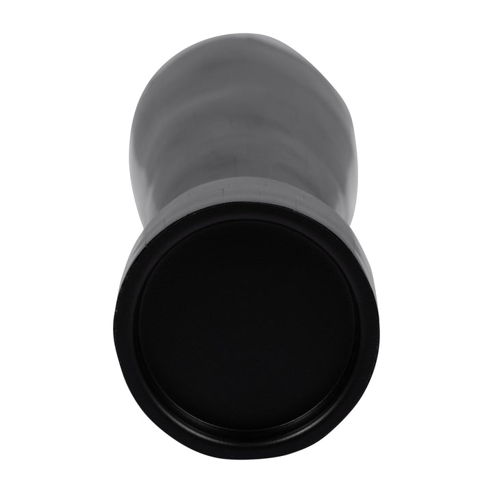 RESIN, 12" PILLAR CANDLEHOLDER, BLACK