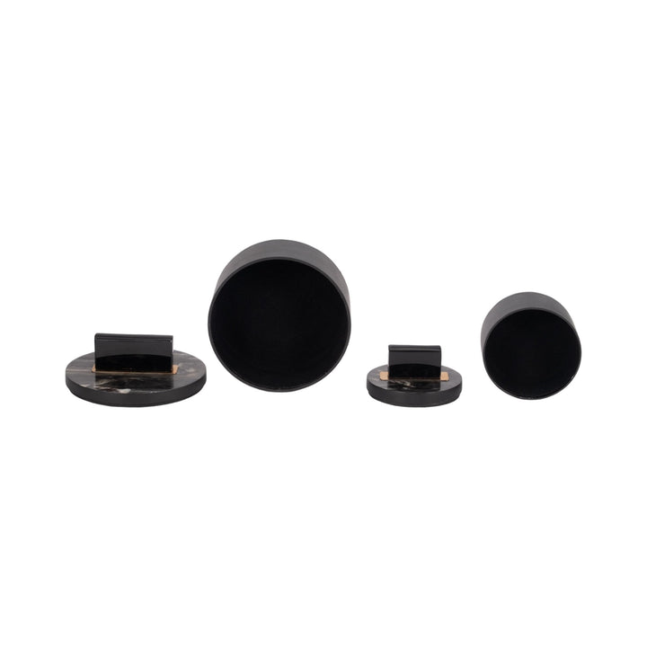 Resin, S/2 6/7" Wheatly Black Boxes