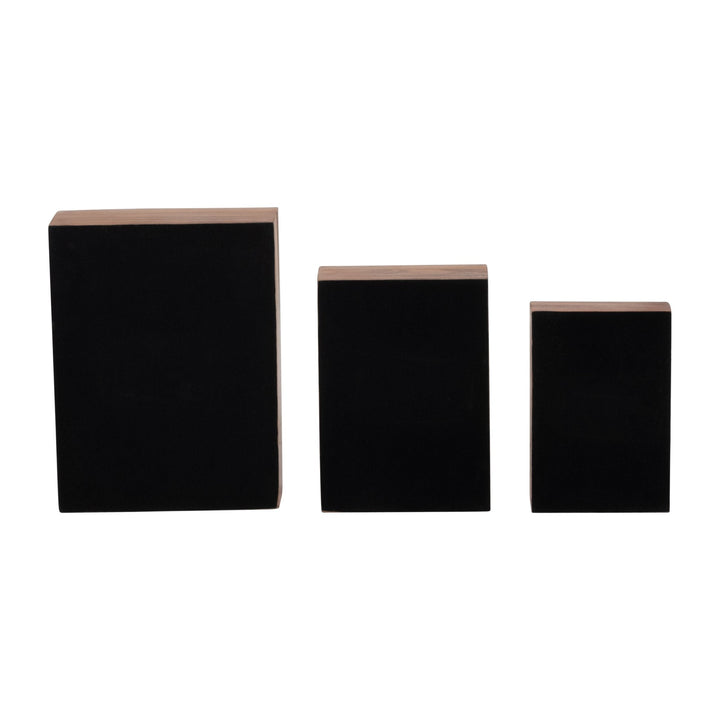RESIN, S/3 6/7/9" MID-CENTURY BOXES, MULTI