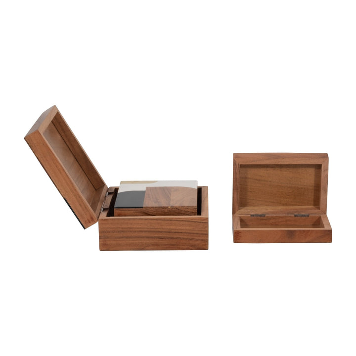 RESIN, S/3 6/7/9" MID-CENTURY BOXES, MULTI