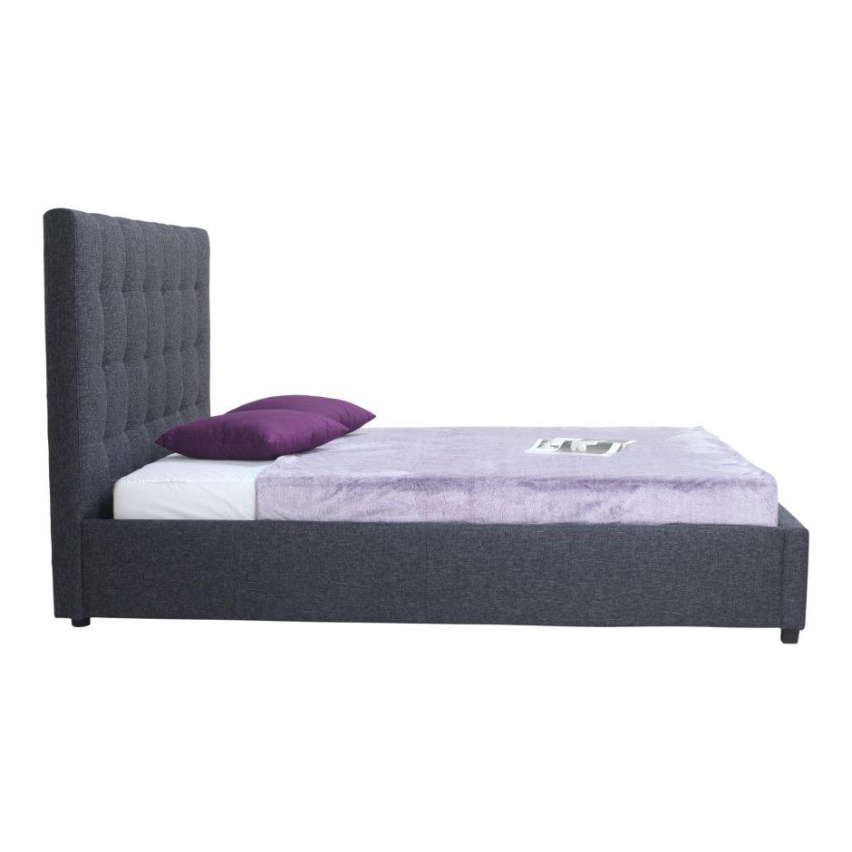 Belle Storage Bed King Charcoal Fabric