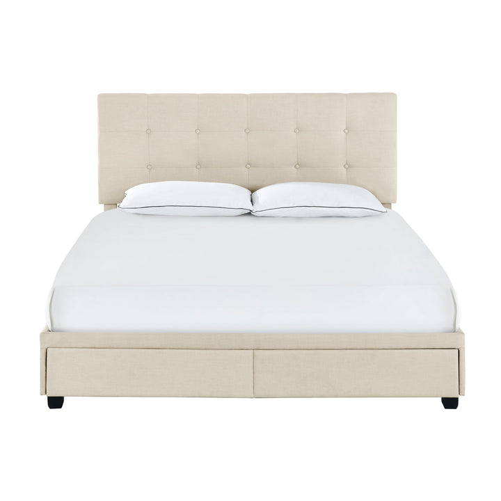 King Storage Bed - Linen