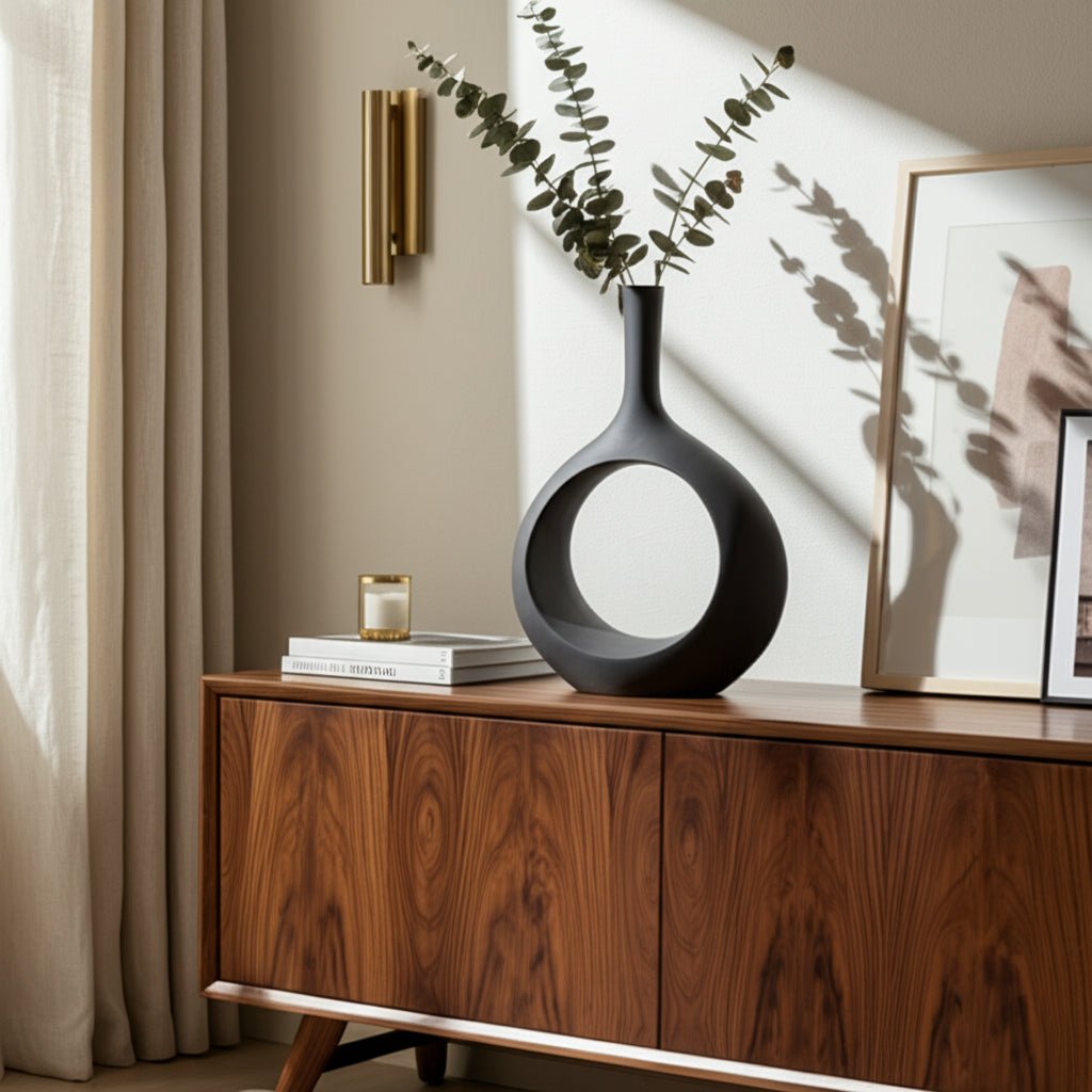 ROUGH TEXTURE ROUND CUT OUT VASE