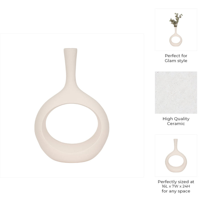 ROUGH TEXTURE ROUND CUT OUT VASE