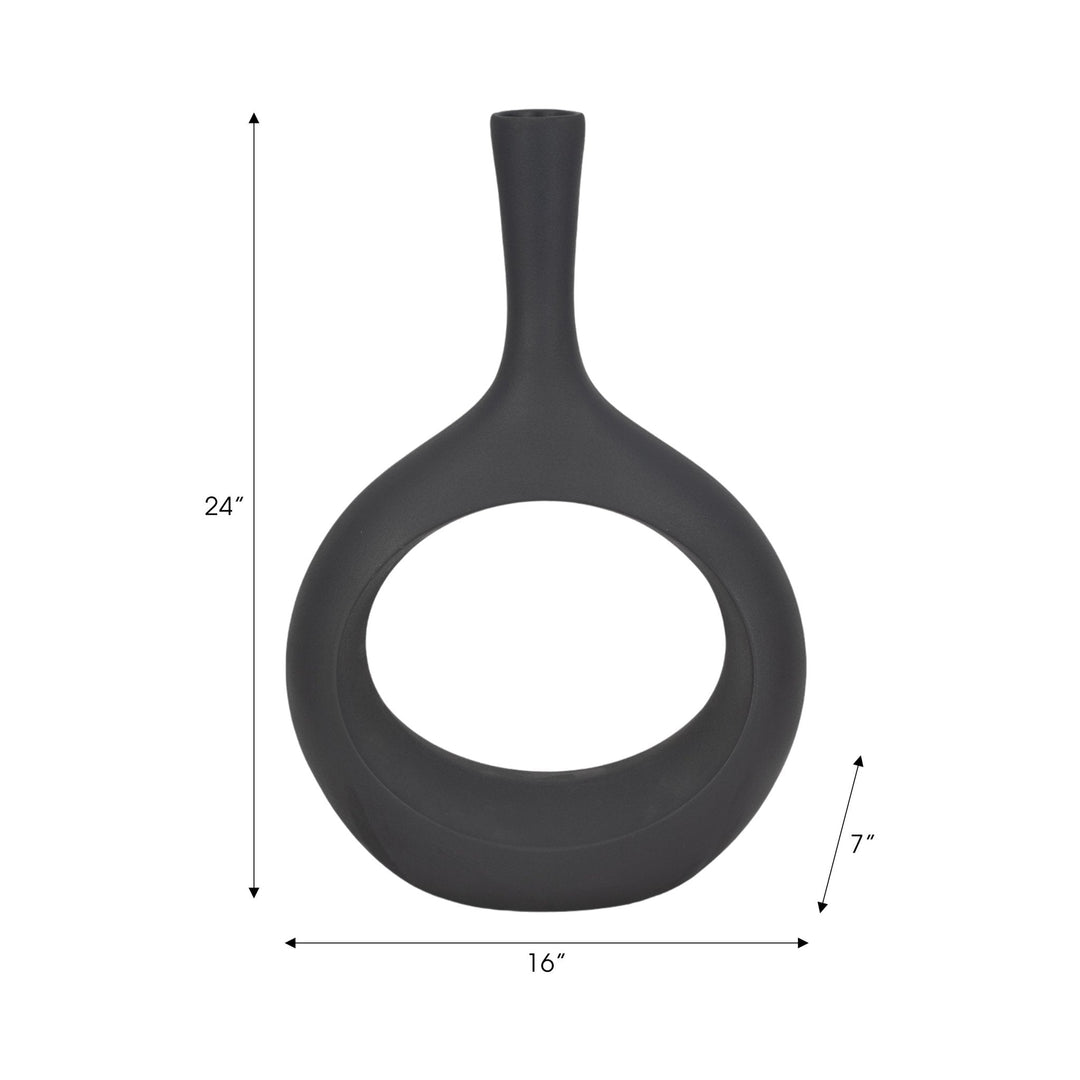 ROUGH TEXTURE ROUND CUT OUT VASE